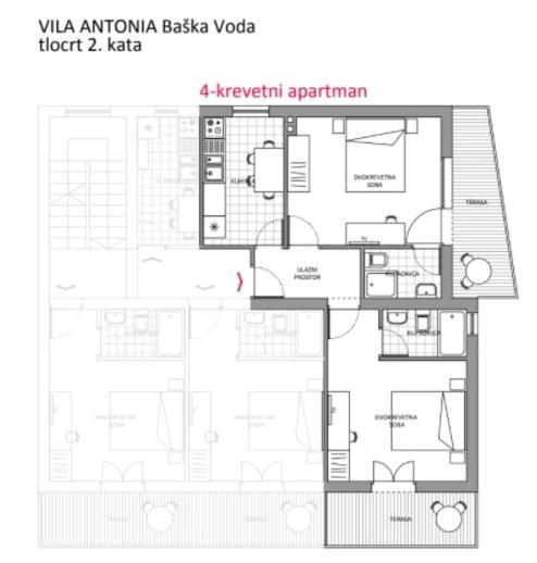 Villa Antonia Baška Voda Extérieur photo
